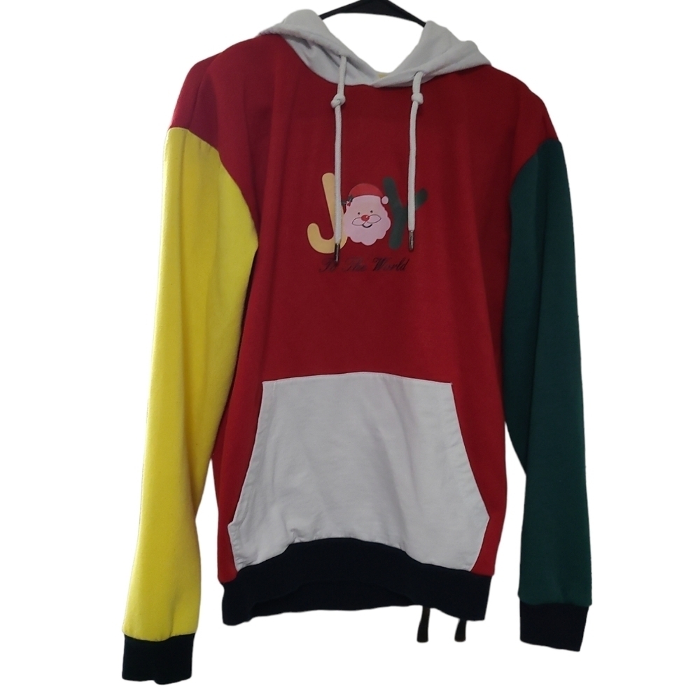 Denim & Flower Ricky Singh Joy To The World Santa Claus Christmas Hoodie